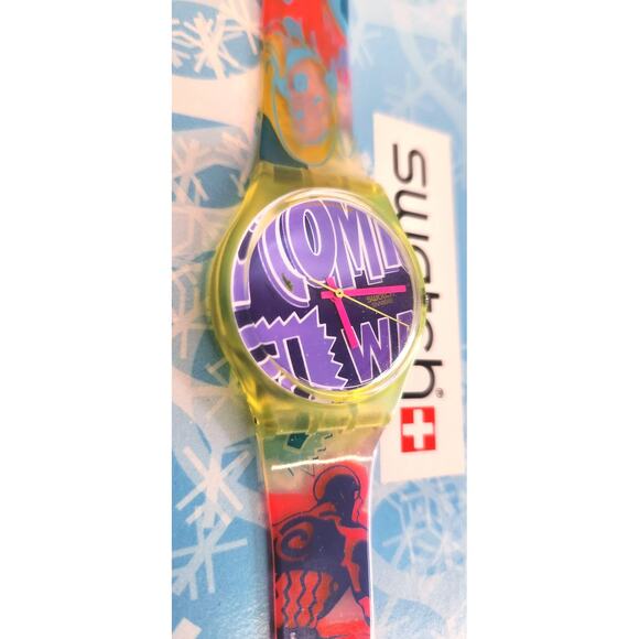 Swatch watch ROBIN GJ103 1990 Standard Gents New Old Stock with new battery - Picture 4 of 9